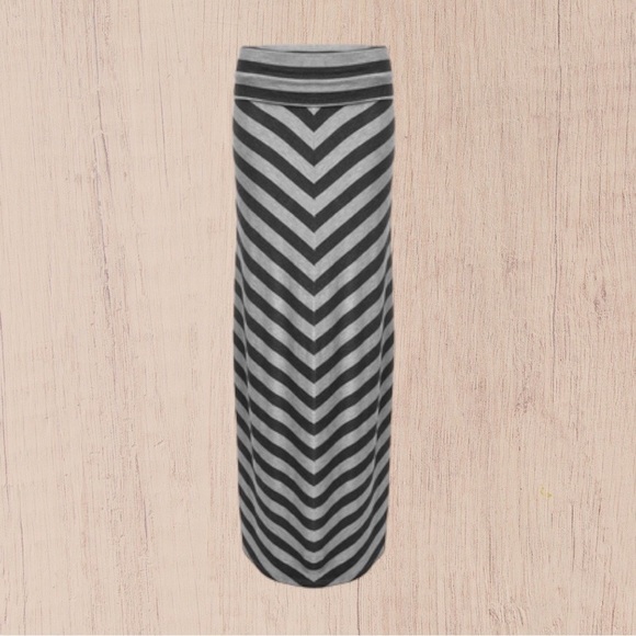 High waist Long Maxi Skirt Grey Black Pattern XSmall - Picture 3 of 11